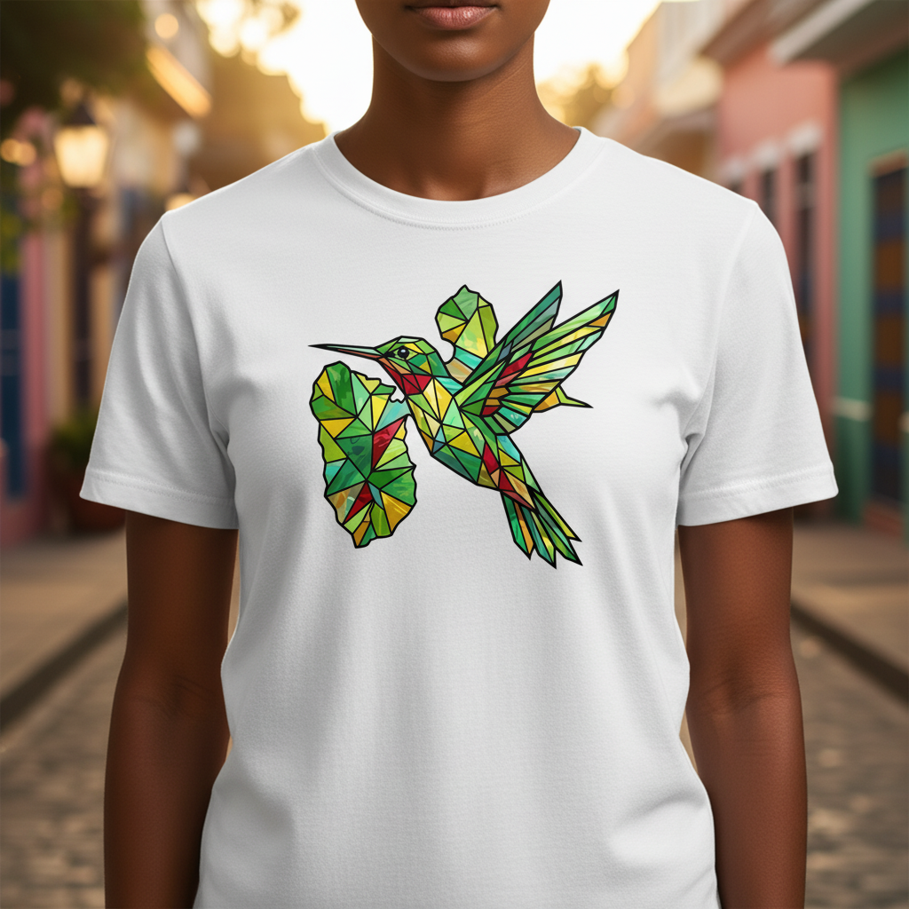 T-shirt oiseau géométrique
